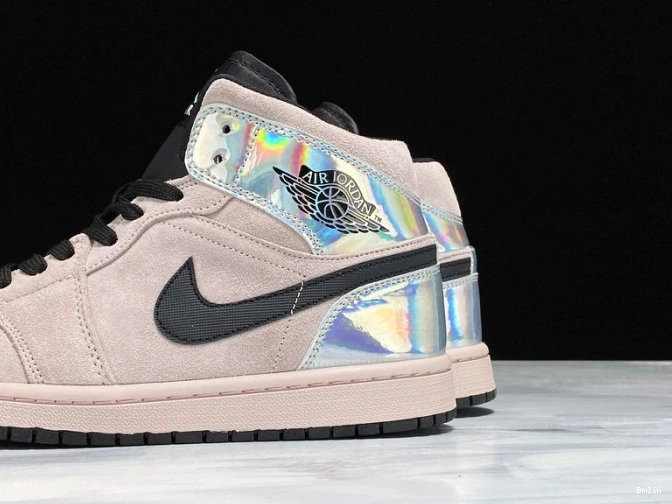 Bmlin Shoes 1 Mid Jordan Air BQ6472-602 Powder (W) Iridescent Dirty 0713